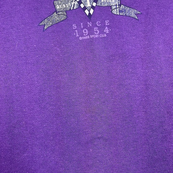 Vintage Paris Sport Club Blueswear Sweater Purple Big Spell Out Sweatshirt‎ Sz M - Picture 4 of 10